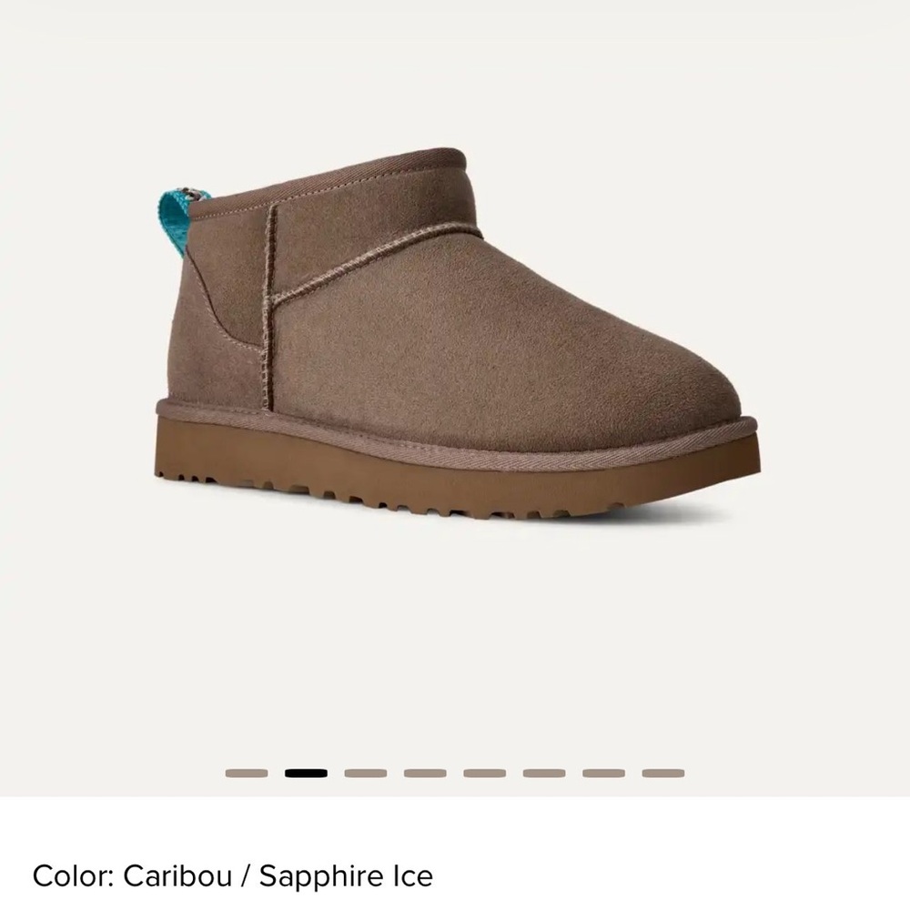 NWT UGG Classic Ultra Mini Boots Caribou/Sapphire Ice